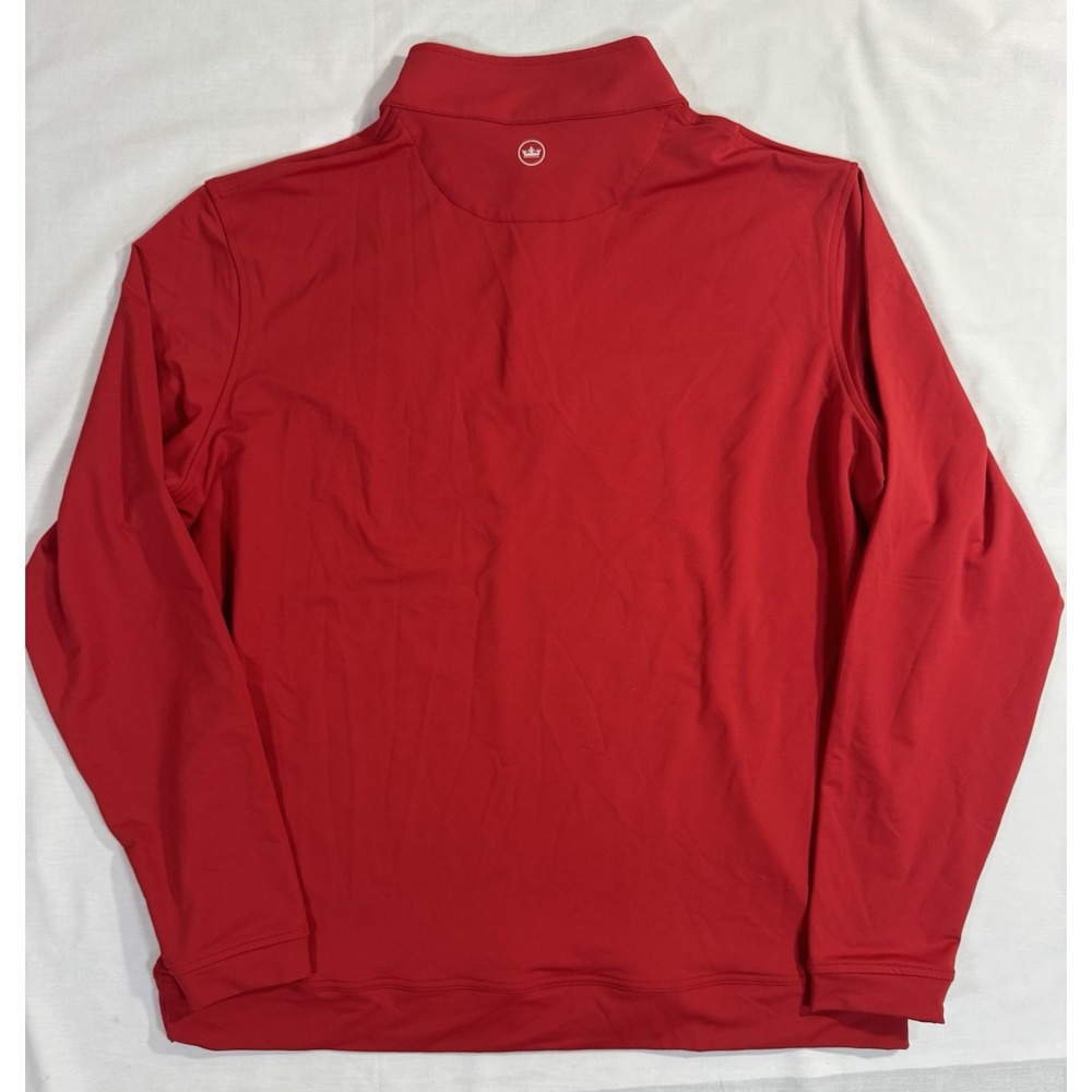 Peter Millar Sweater Mens Size XL Red Quarter 1/4 Zip Pullover Golf Crown Logo - Picture 6 of 7
